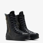 Converse Chuck 70 Plus XHi Unisex Siyah Deri Platform Sneaker