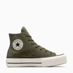 کفش کتانی پلتفرم جیر سبز زنانه Converse Chuck Taylor All Star Lift