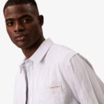 Calvin Klein Stripe Oxford Relaxed Erkek Mor Gömlek