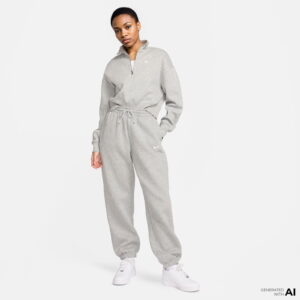 Nike Sportswear Phoenix Fleece High Rise Kadın Gri Eşofman Altı