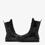 Converse Chuck 70 Plus XHi Unisex Siyah Deri Platform Sneaker