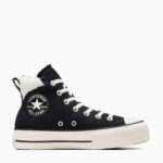 کفش کتانی جیر مشکی زنانه Converse چاک تیلور All Star Puff Lift - تصویر 26