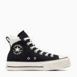 کفش کتانی جیر مشکی زنانه Converse چاک تیلور All Star Puff Lift