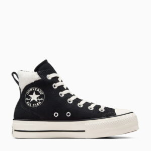 کفش کتانی جیر مشکی زنانه Converse چاک تیلور All Star Puff Lift