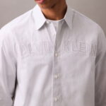 Calvin Klein Oxford Logo Erkek Beyaz Gömlek