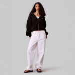 Calvin Klein French Terry Badge Logo Kadın Siyah Sweatshirt