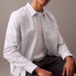 Calvin Klein Oxford Logo Erkek Beyaz Gömlek