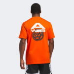 adidas Basketbol Baskılı Erkek Turuncu T-Shirt