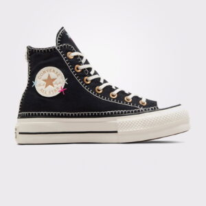کفش کتانی پلتفرم سیاه زنانه Converse چاک تیلور All Star Lift