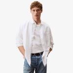 پیراهن سفید مردانه پنبه ای معمولی Calvin Klein