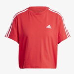 adidas Essentials 3 Stripes Kadın Kırmızı Günlük T-Shirt