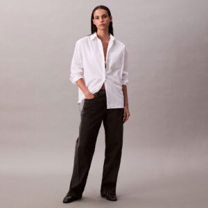 Calvin Klein Poplin Relaxed Kadın Beyaz Gömlek