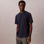 Calvin Klein Supima Chest Crewneck Erkek Mavi T-Shirt