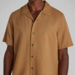 Calvin Klein Cotton Cuban Erkek Kahverengi Gömlek