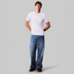 Calvin Klein Smooth Cotton Solid Erkek Beyaz T-Shirt