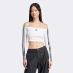adidas Adicolor Offshoulder Kadın Beyaz T-Shirt