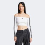 adidas Adicolor Offshoulder Kadın Beyaz T-Shirt