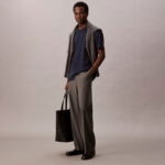 Calvin Klein Supima Chest Crewneck Erkek Mavi T-Shirt