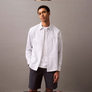 Calvin Klein Oxford Logo Erkek Beyaz Gömlek