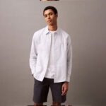 Calvin Klein Oxford Logo Erkek Beyaz Gömlek