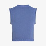 Calvin Klein Linen Blend Loose Sweater Top Kadın Mavi Triko