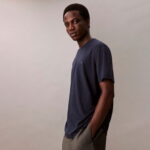 Calvin Klein Supima Chest Crewneck Erkek Mavi T-Shirt