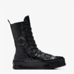 کفش کتانی پلتفرم چرمی مشکی Converse Chuck 70 Plus xHi یونینسکس - تصویر 24