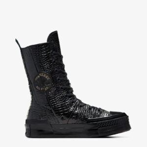 کفش کتانی پلتفرم چرمی مشکی Converse Chuck 70 Plus xHi یونینسکس