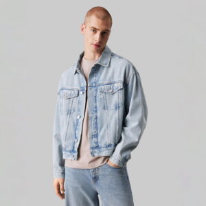 ژاکت آبی روشن مردانه جین سبک Calvin Klein Relaxed