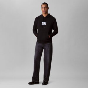 Calvin Klein Terry Box Graphic Erkek Siyah Sweatshirt