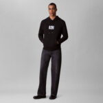 Calvin Klein Terry Box Graphic Erkek Siyah Sweatshirt