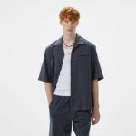 Calvin Klein Linen Tencel Erkek Siyah Gömlek