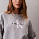 Calvin Klein Monologo French Terry Kadın Gri Sweatshirt