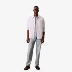 Calvin Klein Stripe Oxford Relaxed Erkek Mor Gömlek