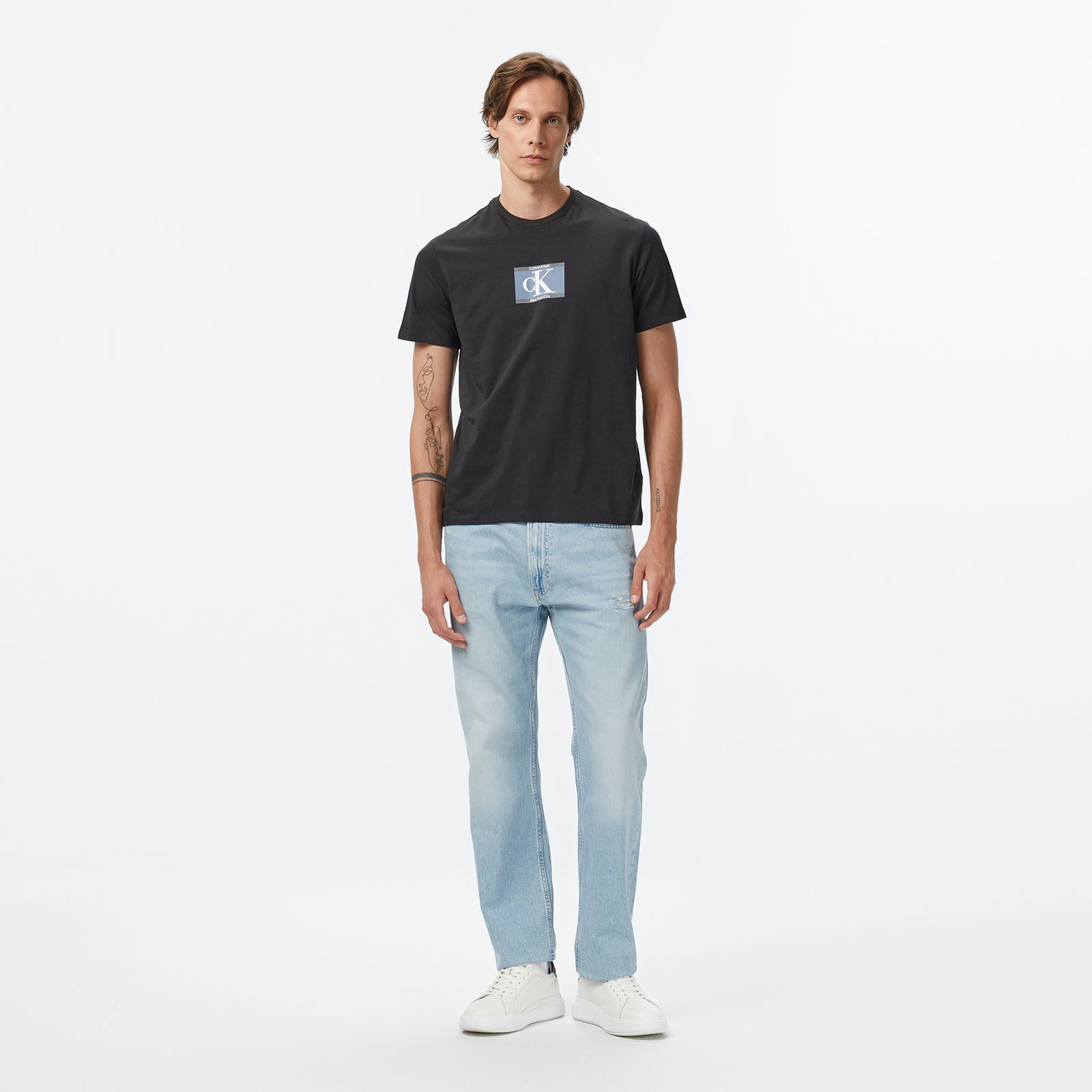 C0A7373B-Ab40-496C-882F-1664Bcce91Fd_Size2000X2000_Cropcenter Calvin Klein Box Tape Graphic Erkek Siyah T-Shirt