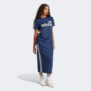 adidas Linear Graphic Boyfriend Kadın Mavi T-Shirt