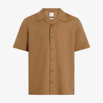 Calvin Klein Cotton Cuban Erkek Kahverengi Gömlek