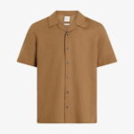 Calvin Klein Cotton Cuban Erkek Kahverengi Gömlek