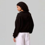 Calvin Klein French Terry Badge Logo Kadın Siyah Sweatshirt