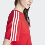 adidas Essentials 3 Stripes Kadın Kırmızı Günlük T-Shirt