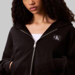 Calvin Klein French Terry Badge Logo Kadın Siyah Sweatshirt