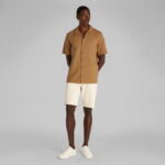 Calvin Klein Cotton Cuban Erkek Kahverengi Gömlek