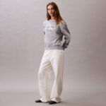 Calvin Klein Monologo French Terry Kadın Gri Sweatshirt