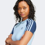 adidas Adicolor 3 Stripe Raglan Kadın Mavi T-Shirt