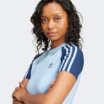 adidas Adicolor 3 Stripe Raglan Kadın Mavi T-Shirt