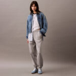 شلوار ورزشی خاکستری زنانه Calvin Klein Monologo فرانسوی تری جوگر