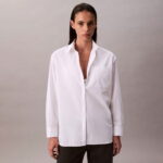 Calvin Klein Poplin Relaxed Kadın Beyaz Gömlek
