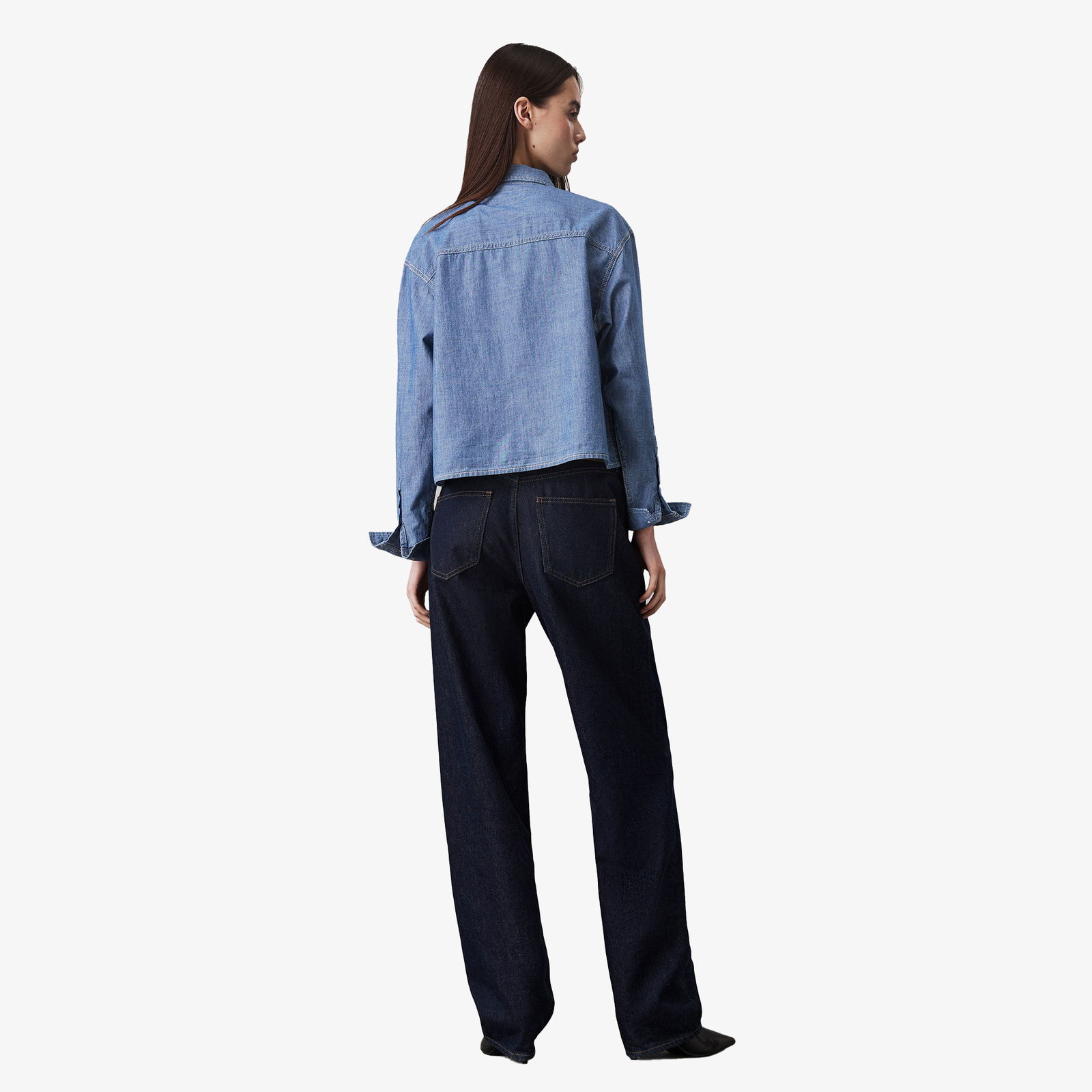 F2197A84-5742-45B7-A1Bd-27461Cf00A21_Size2000X2000_Cropcenter Calvin Klein Cropped Dad Denim Kadın Lacivert Gömlek