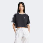 adidas Adicolor 3 Stripes Kadın Siyah Crop T-Shirt