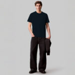 Calvin Klein Smooth Solid Erkek Mavi T-Shirt